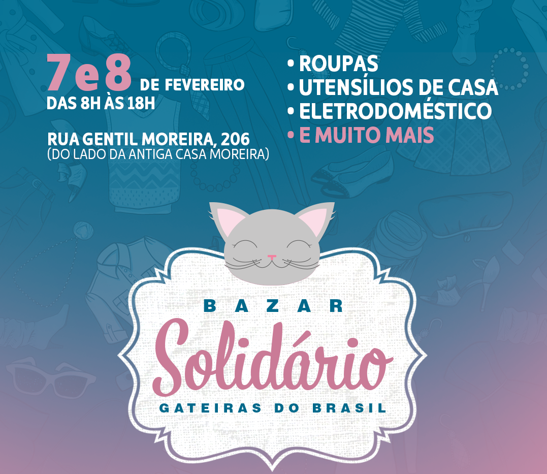 Gateiras do Brasil realiza bazar solidário em prol dos animais