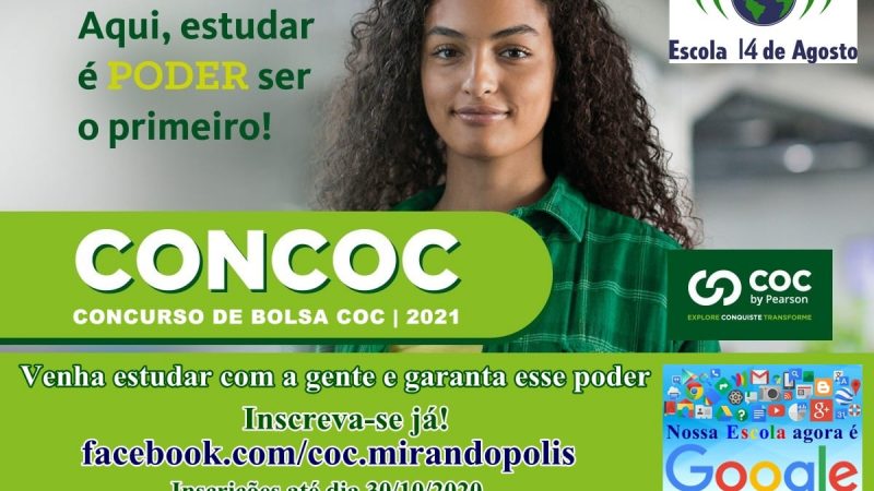 Escola ’14 de Agosto – COC Mirandópolis’ realiza concurso de bolsa de estudo