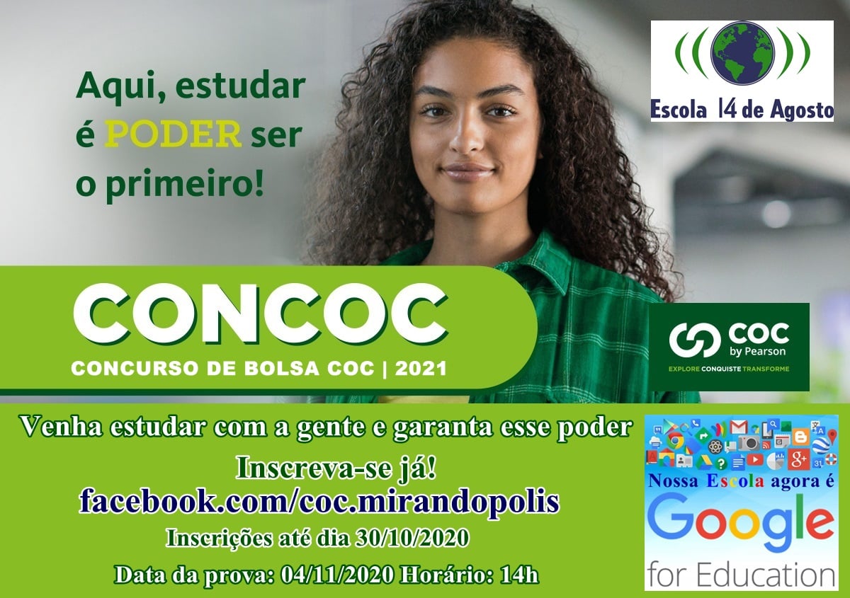 Escola ’14 de Agosto – COC Mirandópolis’ realiza concurso de bolsa de estudo