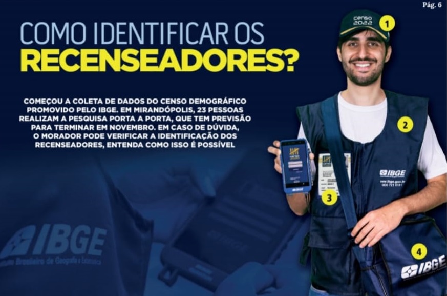 Censo do IBGE: 23 recenseadores iniciam a coleta de dados em Mirandópolis