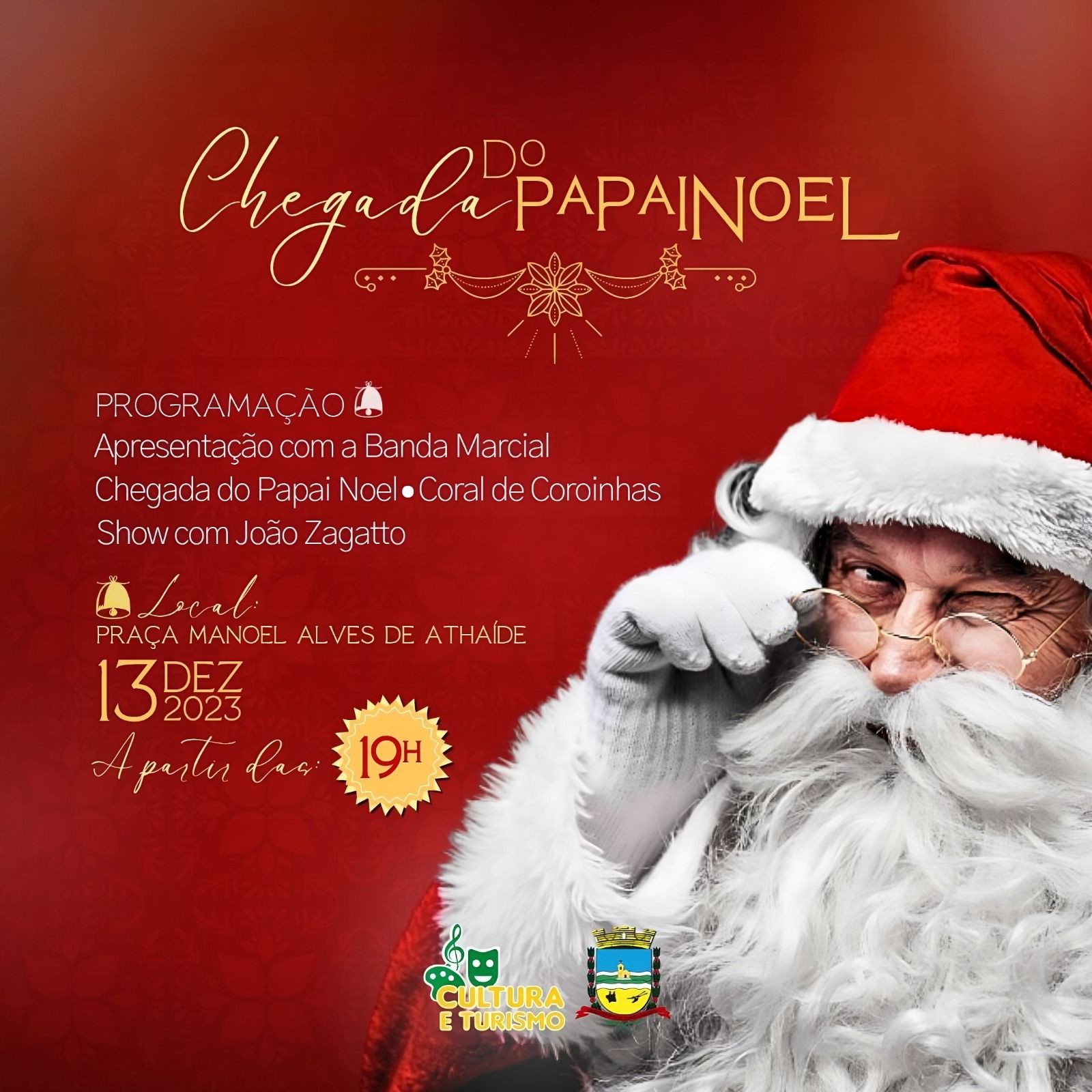 Prefeitura de Mirandópolis anuncia evento de Natal nos dias 13, 14 e 15, na Praça Central