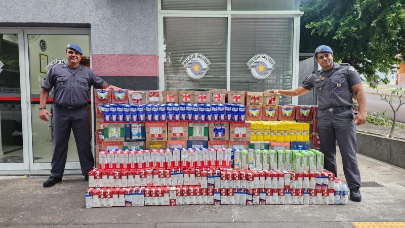 3ª Cia da PM, com sede em Mirandópolis, e Comunidade arrecadam mais de 2 mil litros de leite para o Hospital de Amor