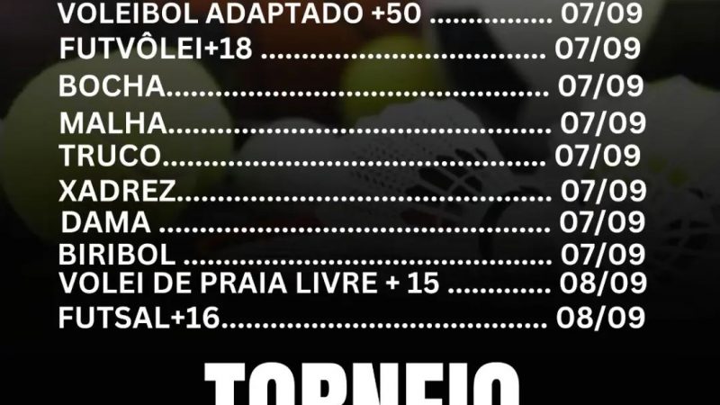 Prefeitura realiza torneio esportivo em 7 de setembro; inscrições estão abertas 